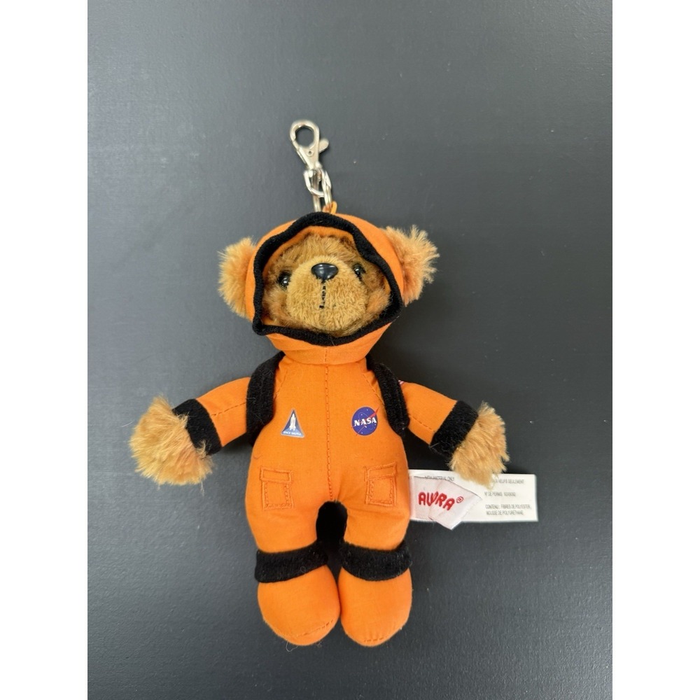 Aurora Kennedy Space Center Plush Astronaut Bear Key chain Backpack Clip 6"